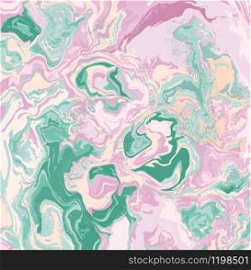 Pink and turquoise swirls marble texture background. Mixed paint blush background. For wallpapers, banners, posters, cards, invitations, design covers, presentation. Chic trendy vector illustration.. Pink and turquoise swirls marble texture background.