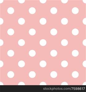 Pink and white polka dot seamless pattern. Only jpeg