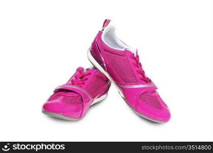 pink athletic shoes isolated on a white background