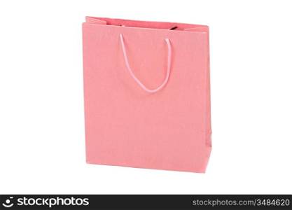 Pink bag on a over white background