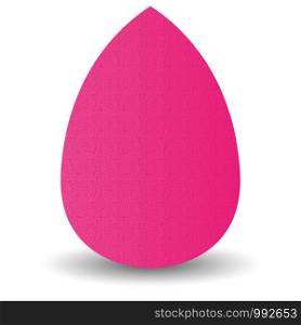 Pink Beauty Sponge Makeup Blender for Powder, Concealer and Foundation Applicator. Make Up Sponge for Cosmetic Blending. Vector illustration mockup.. Pink Beauty Sponge Makeup Blender for Powder