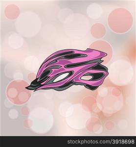 Pink Bike Helmet on Pink Bubble Background . Pink Bike Helmet