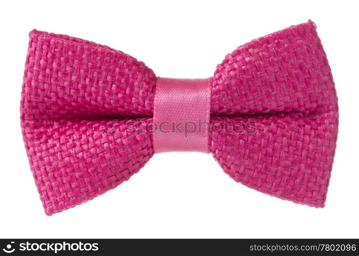 pink bow tie isolated on the white background