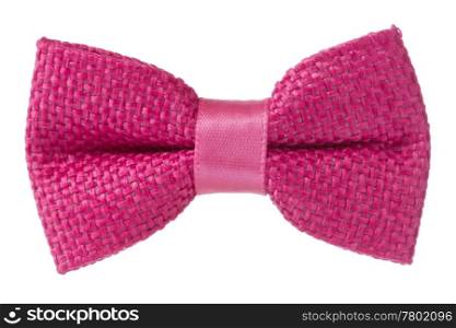 pink bow tie isolated on the white background