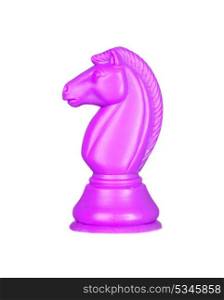 Pink chess piece isolated on white background