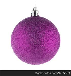 Pink christmas ball on white background