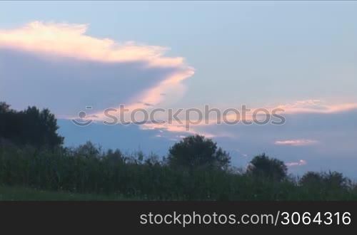 pink cloud at sunset