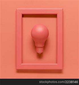 pink composition with lamp frame colored surface