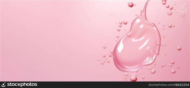 Pink cosmetic cream splash with drops. Face creme, body lotion, moisturizer. Skincare, beauty product. Liquid. Banner with copy space for text. Generative AI. Pink cosmetic cream splash with drops. Face creme, body lotion, moisturizer. Skincare, beauty product. Liquid. Banner with copy space for text. Generative AI.