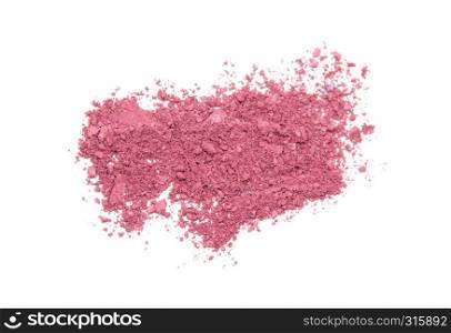 Pink Cosmetic powder on white