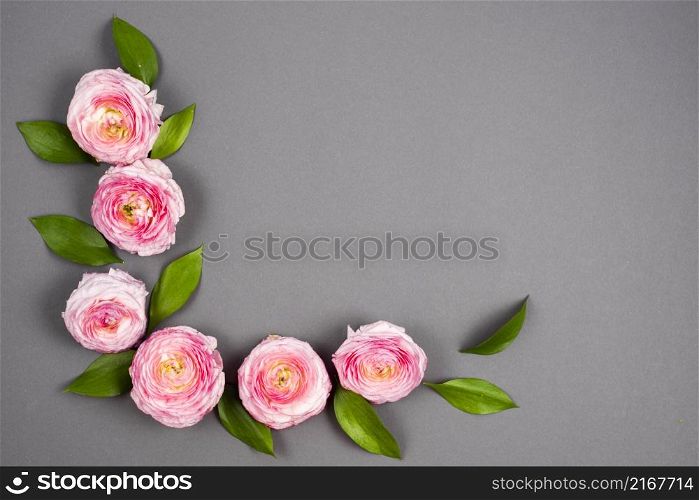 pink curved volumetric flowers
