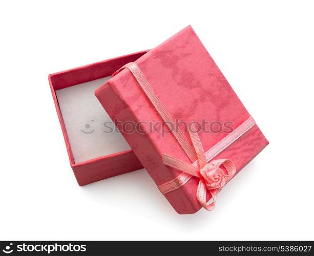 Pink empty gift box isolated on white