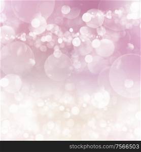 Pink Festive background with light beams and bubbles
