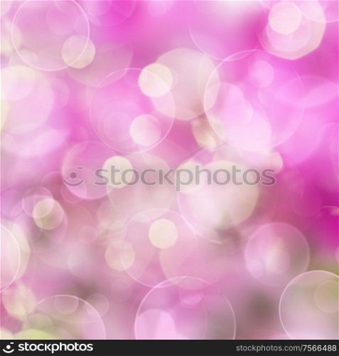 Pink festive background with sprinkles and light beams