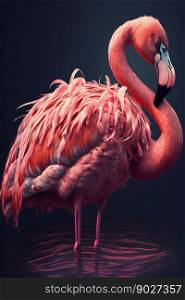 Pink flamingo bird. Generative Ai. High quality illustration. Pink flamingo bird. Generative Ai