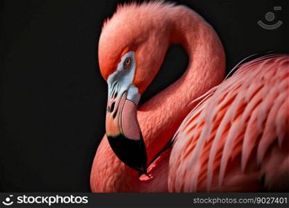 Pink flamingo bird. Generative Ai. High quality illustration. Pink flamingo bird. Generative Ai
