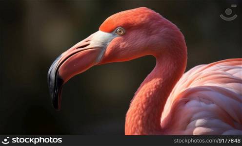 Pink flamingo. Illustration Generative AI

