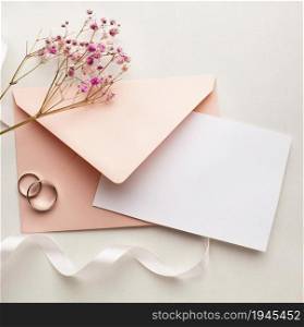 pink flowers envelope save date wedding concept. High resolution photo. pink flowers envelope save date wedding concept. High quality photo