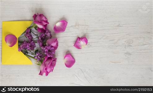 pink flowers envelope table