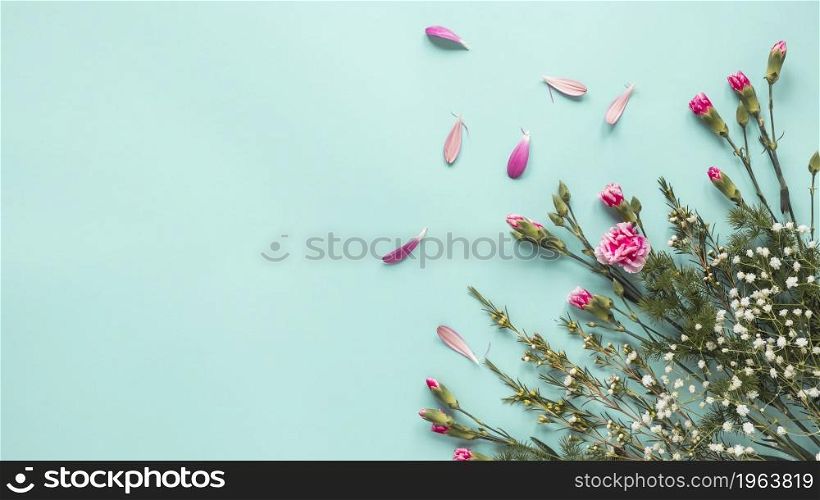 pink flowers with plant branches table. High resolution photo. pink flowers with plant branches table. High quality photo