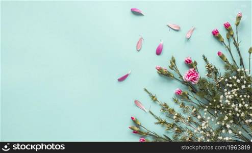 pink flowers with plant branches table. High resolution photo. pink flowers with plant branches table. High quality photo