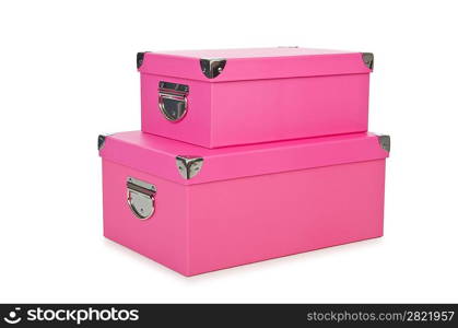 Pink giftboxes isolated on white