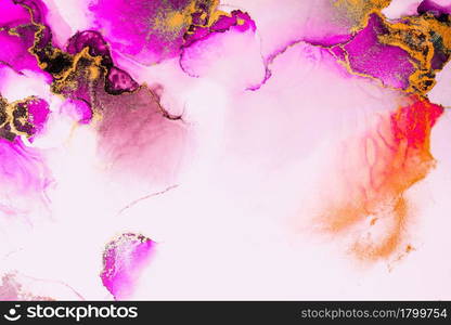 Pink gold abstract background of marble liquid ink art painting on paper . Image of original artwork watercolor alcohol ink paint on high quality paper texture .. Pink gold abstract background of marble liquid ink art painting on paper .