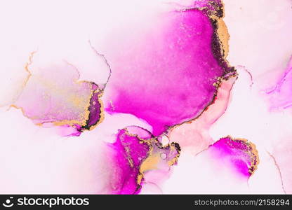 Pink gold abstract background of marble liquid ink art painting on paper . Image of original artwork watercolor alcohol ink paint on high quality paper texture .. Pink gold abstract background of marble liquid ink art painting on paper .