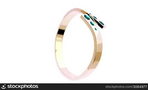 Pink gold ring with six diamonds