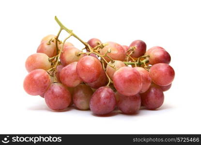 Pink grape cluster with isolated on white