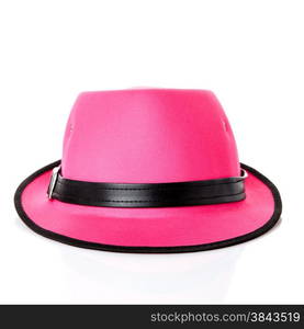 pink hat on white background