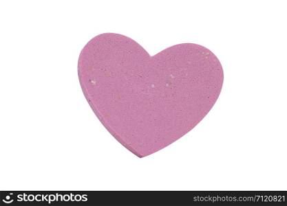 Pink heart isolated on white background.
