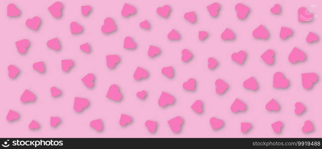 Pink heart shape on pink background