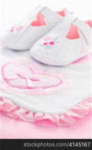 Pink infant girl clothing for baby shower