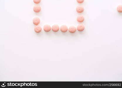 pink jelly candy isolated in white background