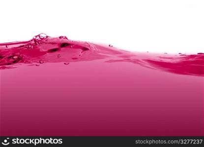 Pink liquid wave isolated on a white background.