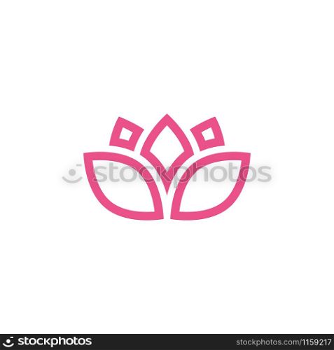 Pink lotus icon design template vector isolated illustration. Pink lotus icon design template vector isolated
