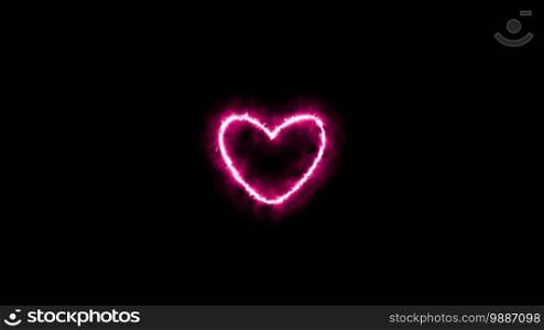 Pink love fire neon sign. Fiery Beating heart. Animation video footage. Looping realistic animation. Pink love fire neon sign. Fiery Beating heart. Animation video footage. Looping realistic animation.