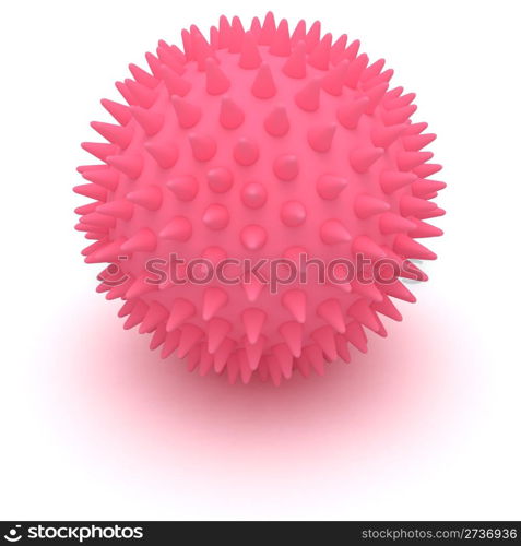 Pink massage ball isolated on the white background