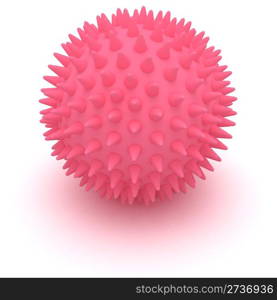 Pink massage ball isolated on the white background