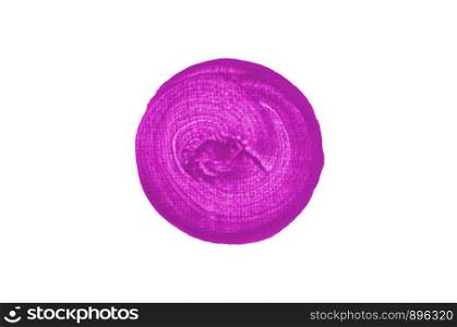 Pink paint circle isolated on white background.