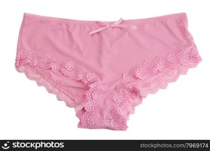 Pink panties with high waist. Isolate on white.