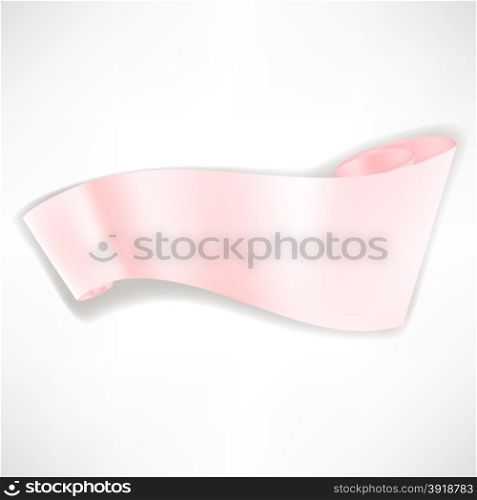 Pink Paper Banner Isolated on White Background. Pink Paper Banner