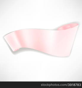 Pink Paper Banner Isolated on White Background. Pink Paper Banner