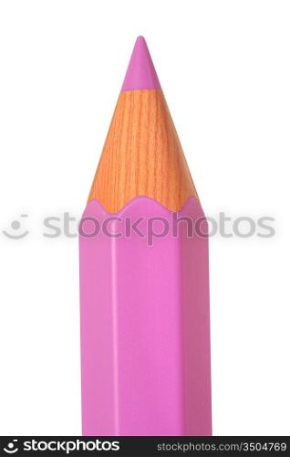 Pink pencil isolated on a over white background