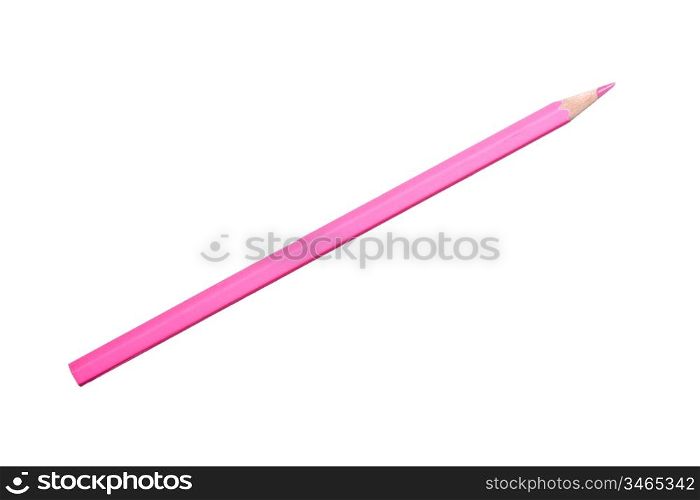 pink pencil isolated on a white background