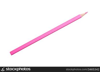 pink pencil isolated on a white background
