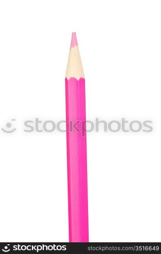 Pink pencil vertically isolated on white background