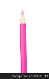 Pink pencil vertically isolated on white background