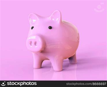 Pink Piggy Bank Icon, Savings Sign Template, Money and Financial Symbol, Commerce, Market, Payment Invest Theme for Web Mobile Logo or Button, Design Element, 3d Illustration